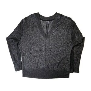 Buffalo Sweater Womens VNeck Black Medium Shimmer